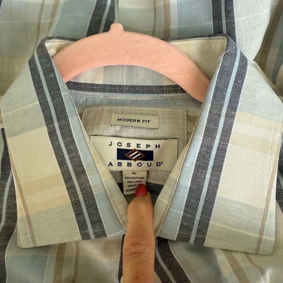 Joseph Abboud Blue Casual Button Down Shirt - Picture 2 of 3